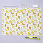 Lemon & Limoen Zesty Fruit Pattern Tissuepapier (Craft)