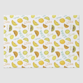 Lemon & Limoen Zesty Fruit Pattern Tissuepapier