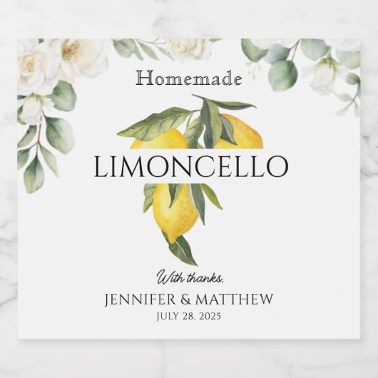 Lemon Limoncello Thank You Wedding Favor  Likeurfles Etiket (Enkel label)
