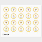 Lemon Little Cutie Pie Gingham Baby shower Ronde Sticker (Vel)