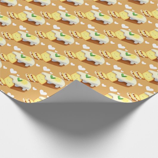 Lemon Loaf Cake Bread With Icing Cadeaupapier (Hoek)