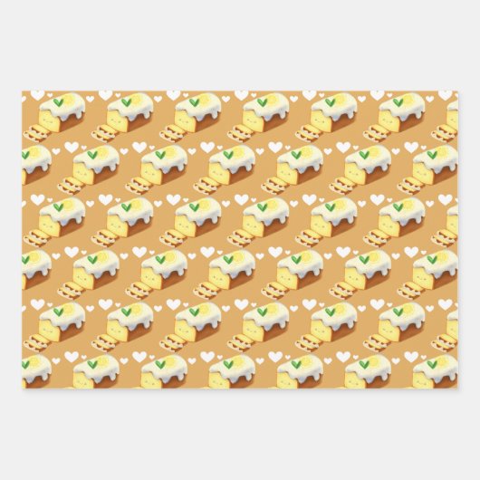 Lemon Loaf Cake Bread With Icing Inpakpapier Vel (Voorkant 3)