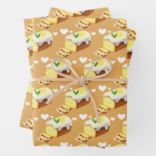 Lemon Loaf Cake Bread With Icing Inpakpapier Vel (In situ)