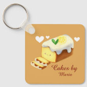 Lemon Loaf Cake Bread With Icing Sleutelhanger (Voorkant)
