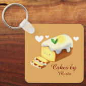 Lemon Loaf Cake Bread With Icing Sleutelhanger (Voorkant)