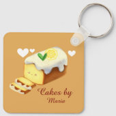 Lemon Loaf Cake Bread With Icing Sleutelhanger (Achterkant)