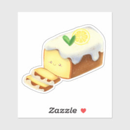 Lemon Loaf Cake Bread With Icing Sticker