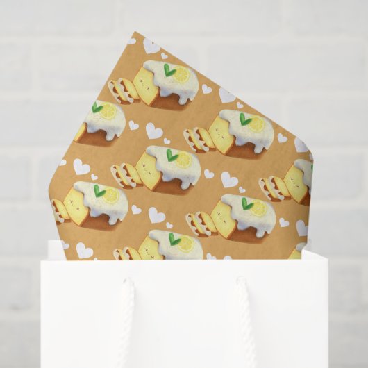 Lemon Loaf Cake Bread With Icing Tissuepapier (Cadeauzakje)