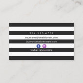 Lemon Logo Black White Stripes Social Media Piccon Visitekaartje (Achterkant)