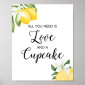Lemon Love & a Cupcake Vrijgezellenfeest Sign Poster (Voorkant)