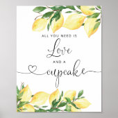 Lemon Love en Cupcake Bruidsfeest Sign Poster (Voorkant)