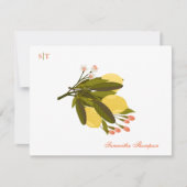 Lemon Love Monogram Name Hand Painted Blossom Notitiekaartje (Voorkant)
