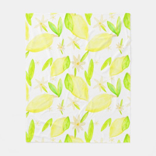 Lemon Lovely Botanical Medium Sized Fleece Blanket (Voorkant)