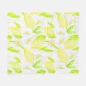 Lemon Lovely Botanical Medium Sized Fleece Blanket (Voorkant (Horizontaal))