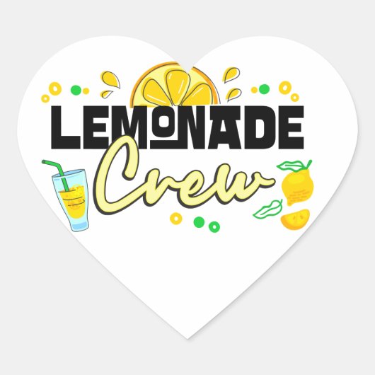 Lemon Lovers van limonade Crew Juice Stand-oders Hart Sticker (Voorkant)