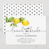 Lemon Lunch met de uitnodiging van de Bride Shower (Voorkant / Achterkant)