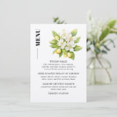 Lemon & Magnolia Bloemen Citrus Huwelijk Menu (Staand voorkant)