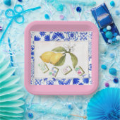 Lemon Mahjong Pink Papieren Bordje (Feest)