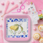 Lemon Mahjong Pink Papieren Bordje (Feest)