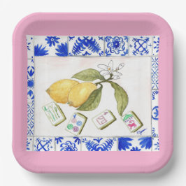 Lemon Mahjong Pink Papieren Bordje