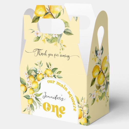 Lemon Main squeeze 1e verjaardagsfeestje Bedankdoosjes (Geopend)