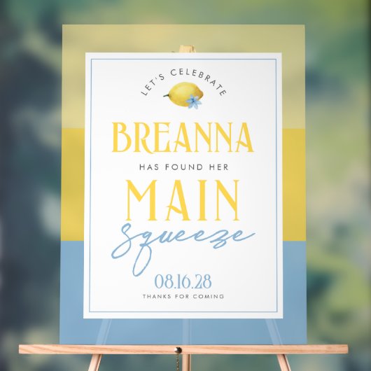 Lemon Main Squeeze 3 Shade Acryl Welkomstbord Acryl Bord (Neutraal)