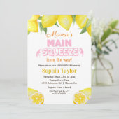 Lemon Main Squeeze Baby shower Invitation Kaart (Staand voorkant)