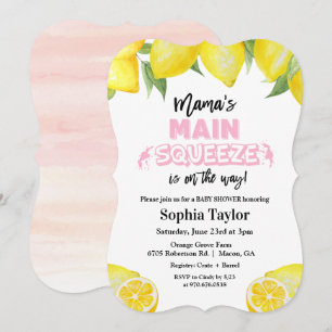 Lemon Main Squeeze Baby shower Invitation Kaart
