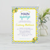 Lemon Main Squeeze Blue Vrijgezellenfeest Kaart (Staand voorkant)