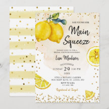 Lemon main squeeze Bridal doucheuitnodiging