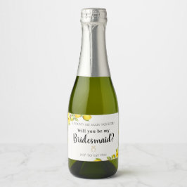 Lemon Main Squeeze Bridal Party Voorstel Sparkling Wijnetiket