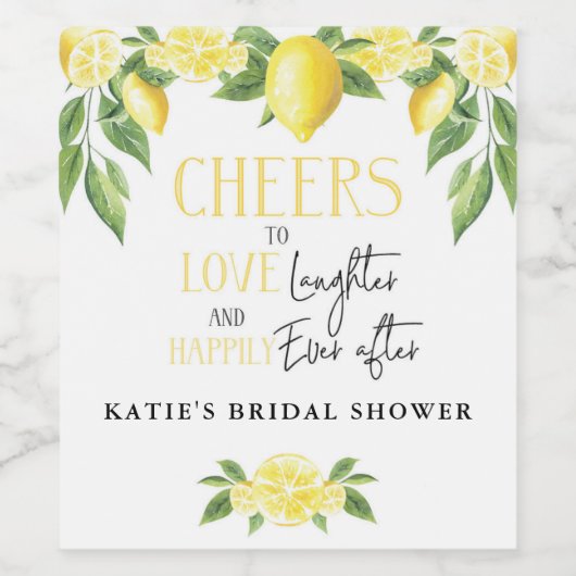 Lemon Main Squeeze Bridal Shower Wedding Favor Wijn Etiket (Enkel label)