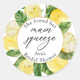 Lemon Main Squeeze Bruiloftsfeest Ronde Sticker