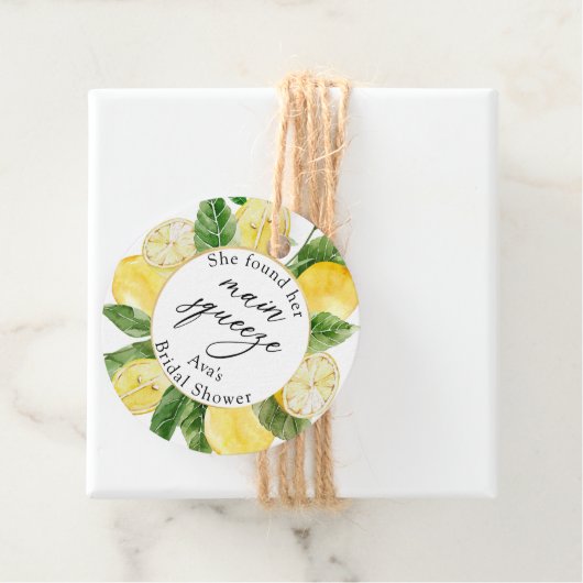 Lemon Main Squeeze Bruiloftsshower Klassieker Bedankjes Labels (In situ)