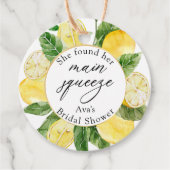 Lemon Main Squeeze Bruiloftsshower Klassieker Bedankjes Labels (Voorkant)