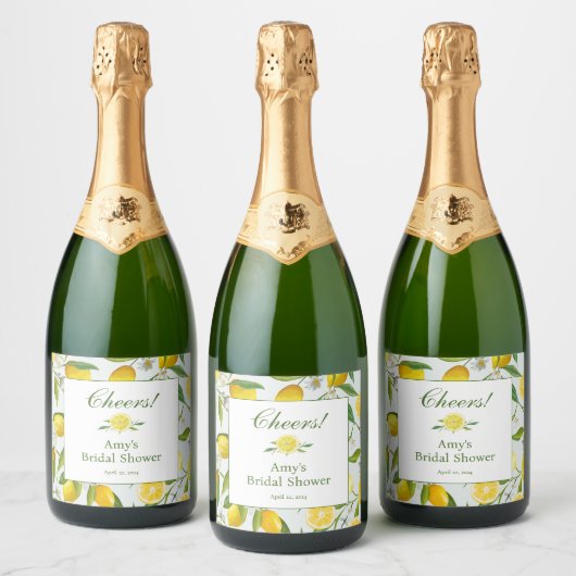 Lemon Main Squeeze Champagne Fles Label Sparkling Wijnetiket (Flessen)