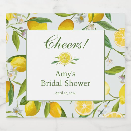 Lemon Main Squeeze Champagne Fles Label Sparkling Wijnetiket (Enkel label)