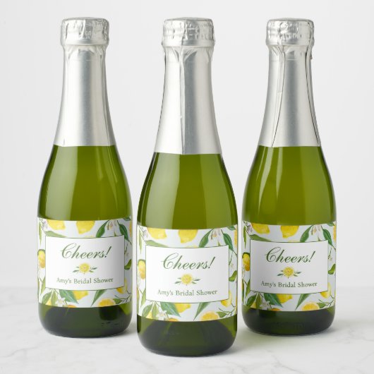 Lemon Main Squeeze Mini Champagne Fles Label Sparkling Wijnetiket (Flessen)