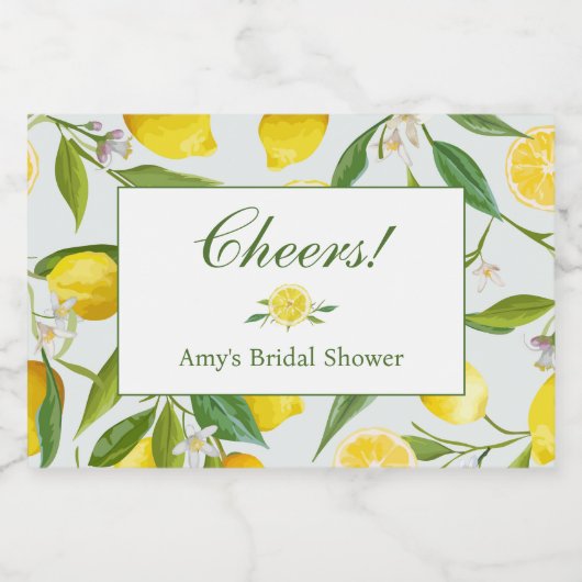 Lemon Main Squeeze Mini Champagne Fles Label Sparkling Wijnetiket (Enkel label)