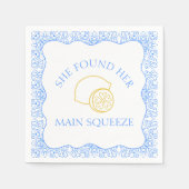 Lemon 'Main Squeeze' Trendy Leuke vrijgezellenfees Servet (Voorkant)