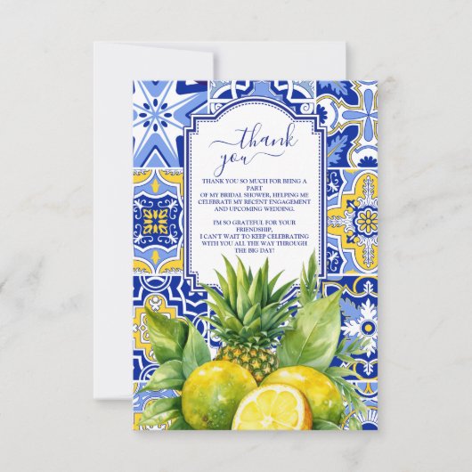 Lemon Main Squeeze Vrijgezellenfeest Bedankkaart (Voorkant)