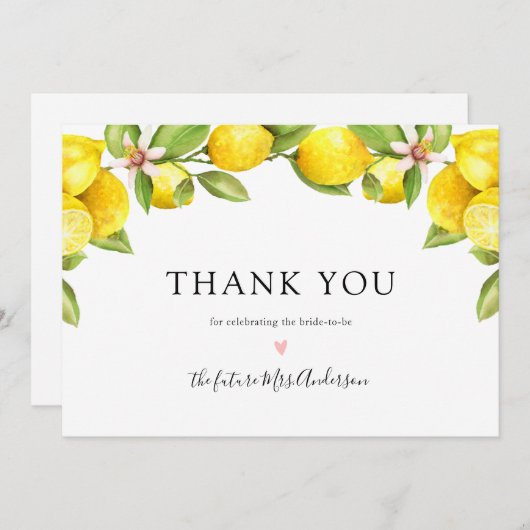 Lemon Main Squeeze Vrijgezellenfeest Bedankt (Voorkant / Achterkant)