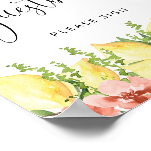 Lemon Main Squeeze Vrijgezellenfeest Gastenboek Po Poster (Hoek)