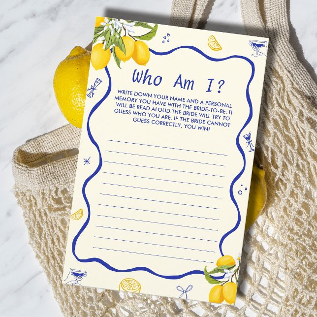 Lemon Main Squeeze Vrijgezellenfeest Guess Who Gam (Creator heeft geüpload)