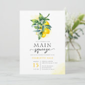 Lemon Main Squeeze Vrijgezellenfeest Kaart (Staand voorkant)