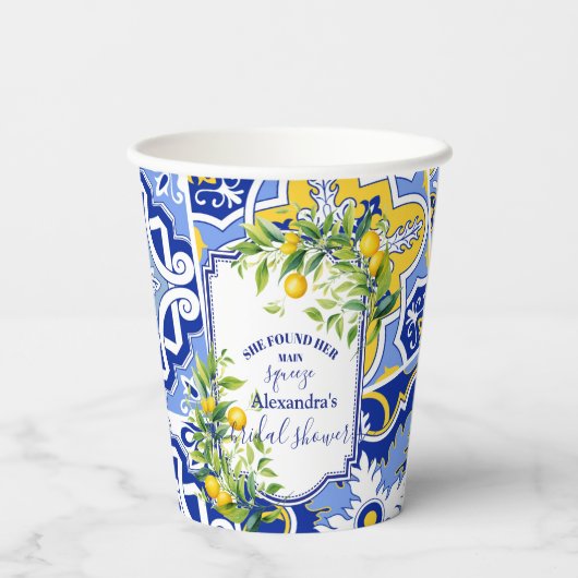 Lemon Main Squeeze Vrijgezellenfeest Papieren Bekers (Achterkant)