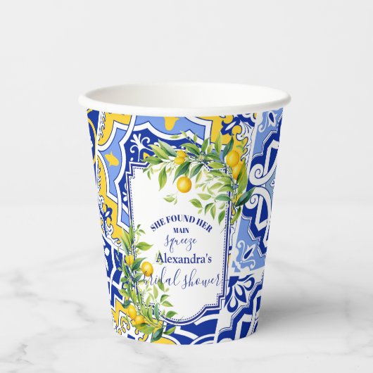 Lemon Main Squeeze Vrijgezellenfeest Papieren Bekers (Voorkant)