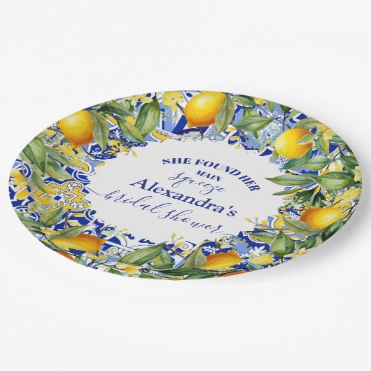 Lemon Main Squeeze Vrijgezellenfeest Papieren Bordje (Gekanteld)