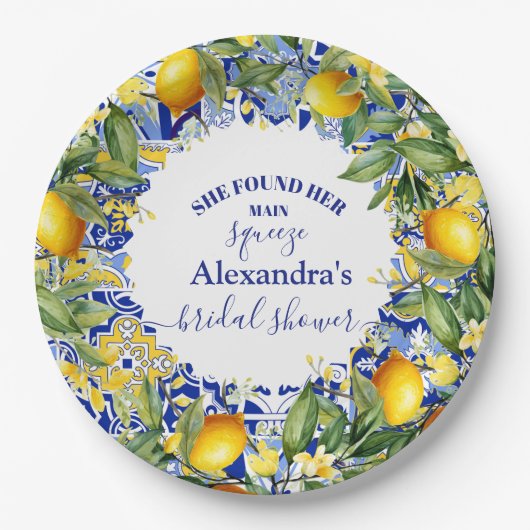 Lemon Main Squeeze Vrijgezellenfeest Papieren Bordje (Voorkant)