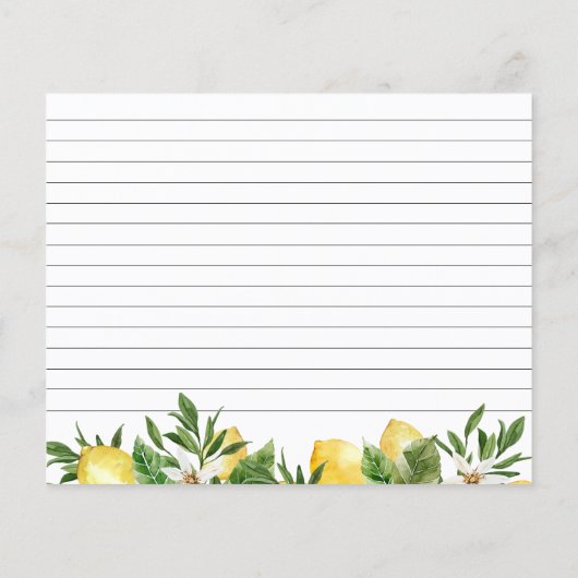 Lemon Main Squeeze Vrijgezellenfeest Recipcard (Achterkant)